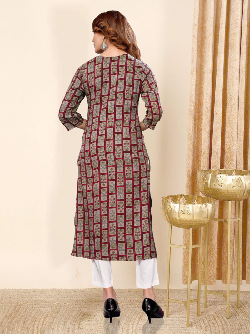 Elegant Two-Tone Chanderi Kurti (1-Piece) - Image 3