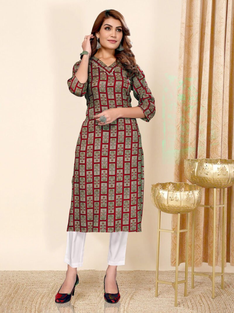 Elegant Two-Tone Chanderi Kurti (1-Piece)