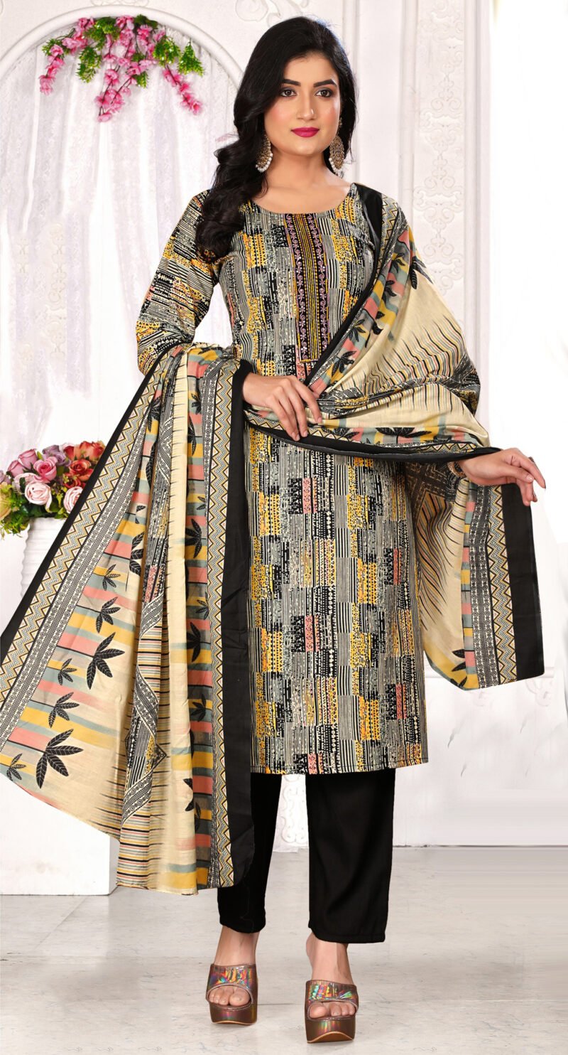 Graceful Printed Cotton Kurta Set (3-Piece)