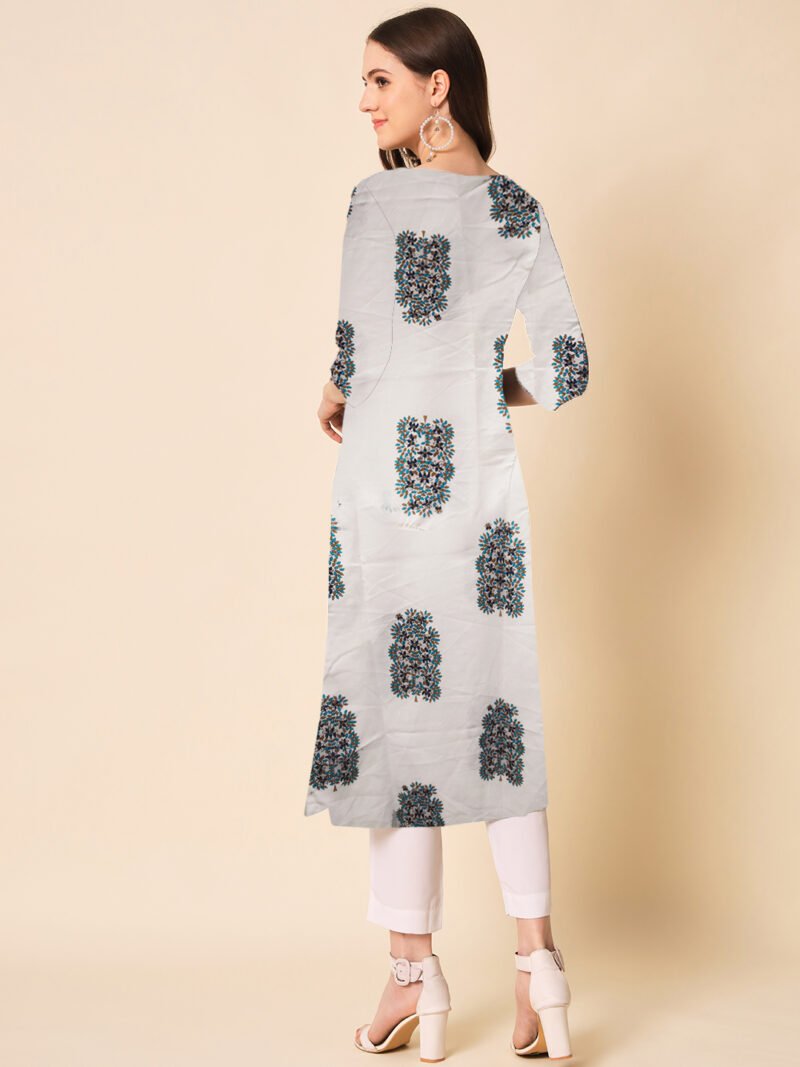 Classic White Printed Kurti (1-Piece) - Image 2
