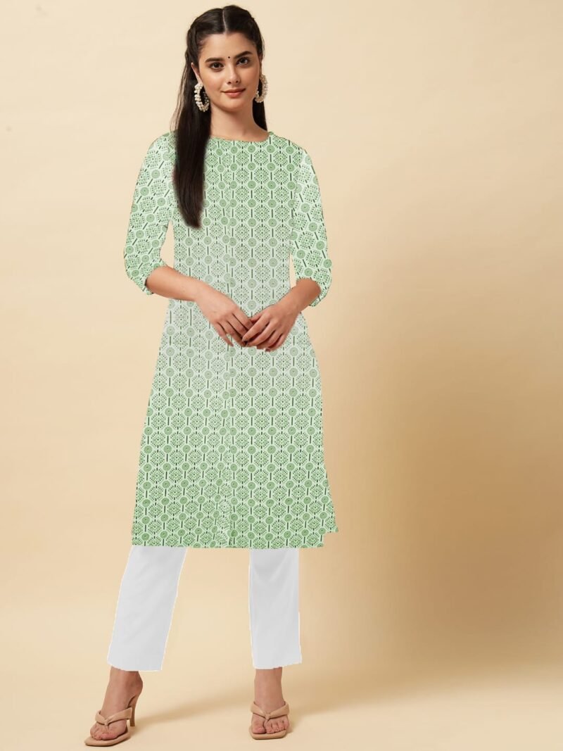 Elegant Green Printed Kurti (1-Piece)